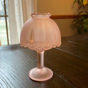 Small frosted pink fairy lamp